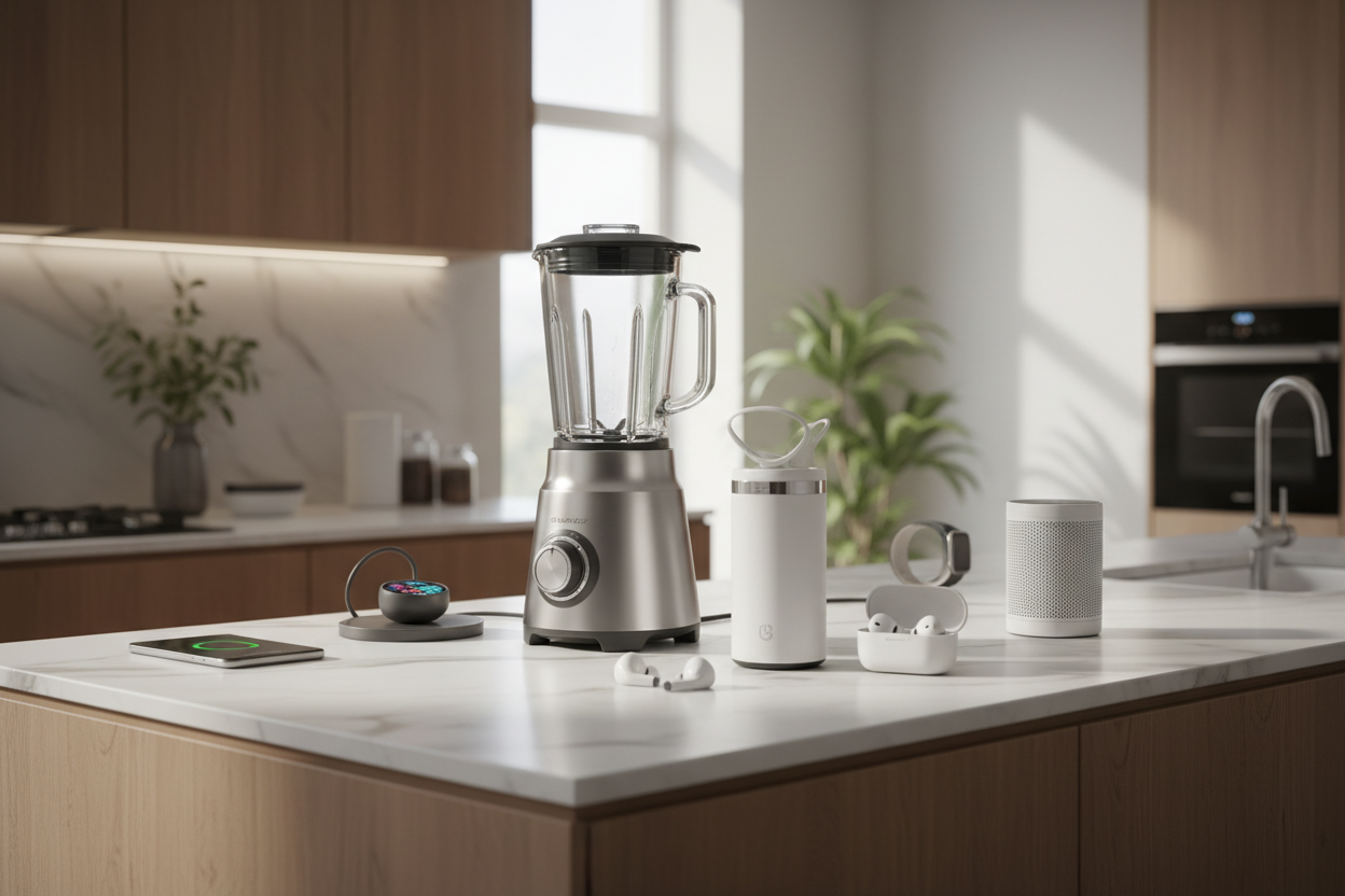 Hero background - electronic mixers and tech products